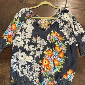 Johnny Was Silk Blouse Size M